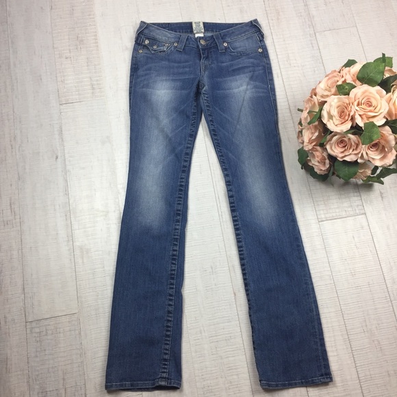 True Religion Straight Leg Bling Jeans Size 26 - Picture 7 of 8